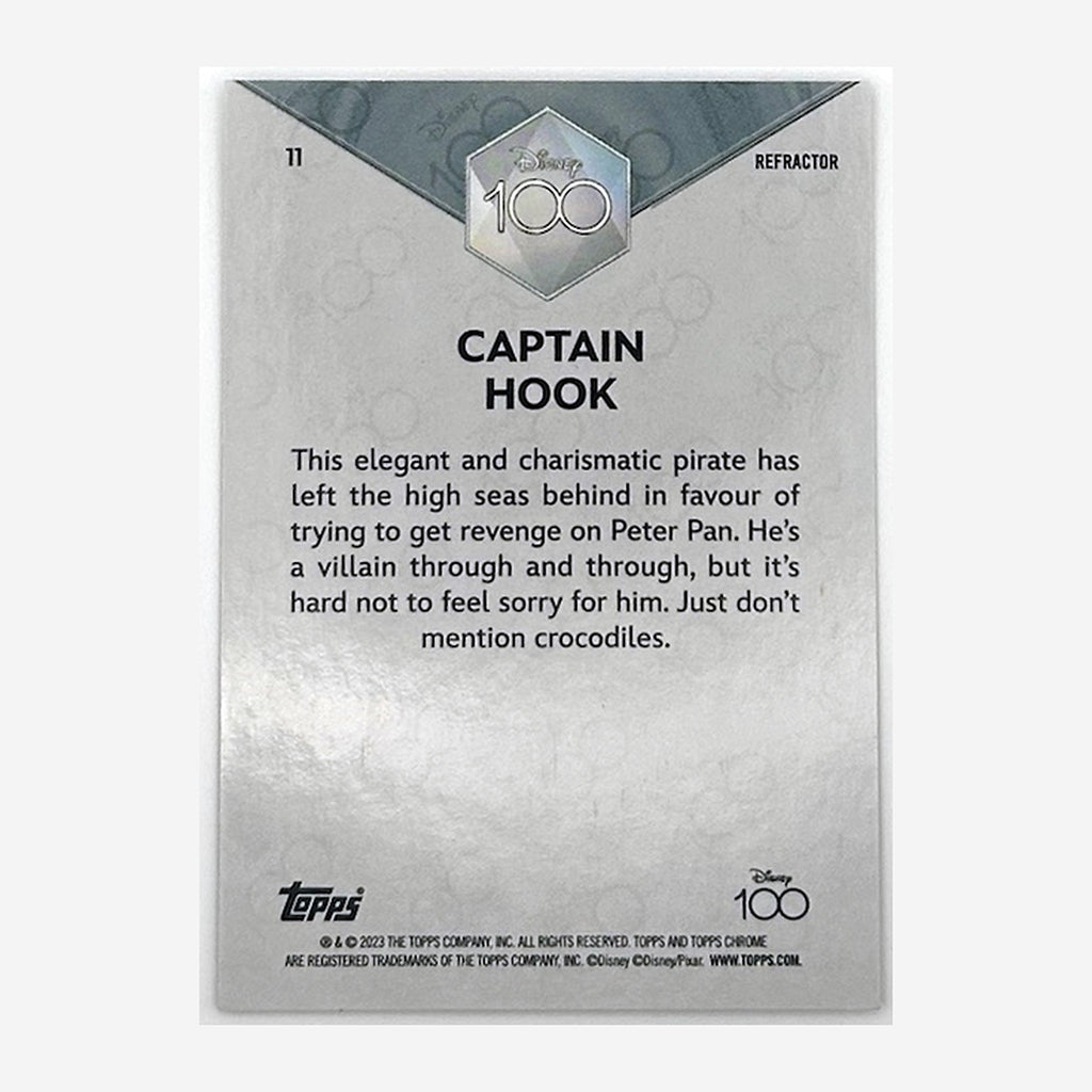 2023 Topps Chrome Disney 100 Captain Hook #11 Refractor back