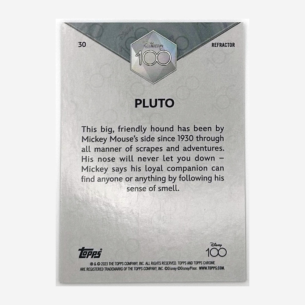 2023 Topps Chrome Disney 100 Pluto #30 Refractor back