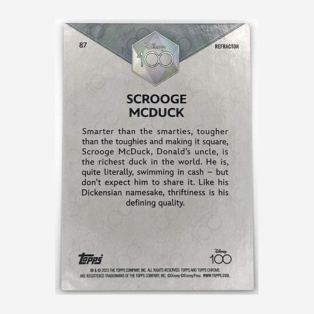2023 Topps Chrome Disney 100 Scrooge McDuck #87 Refractor back