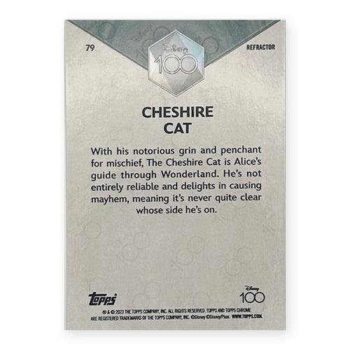 2023 Topps Chrome Disney 100 Cheshire Cat #79 Refractor back