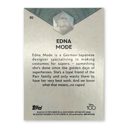 2023 Topps Chrome Disney 100 Edna Mode #80 Purple Refractor /299 (202/299) back