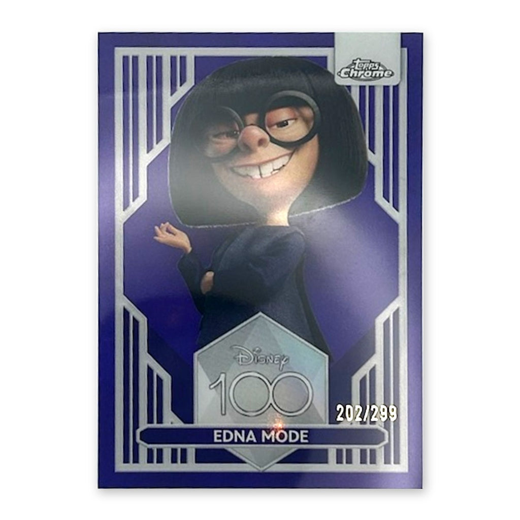 2023 Topps Chrome Disney 100 Edna Mode #80 Purple Refractor /299 (202/299) front
