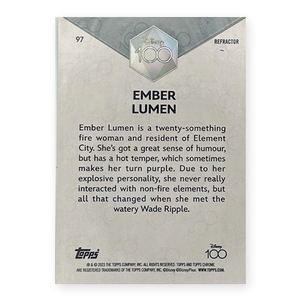 2023 Topps Chrome Disney 100 Ember Lumen #97 Refractor back