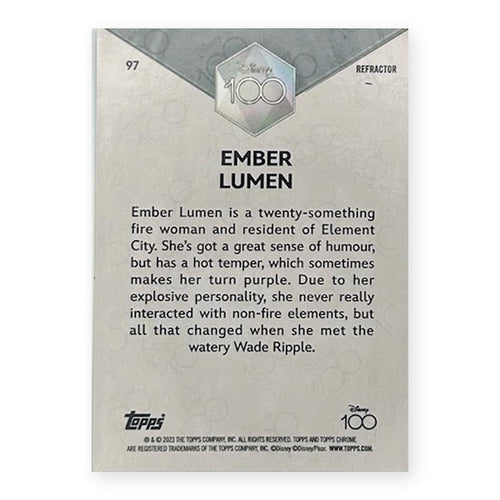 2023 Topps Chrome Disney 100 Ember Lumen #97 Refractor back