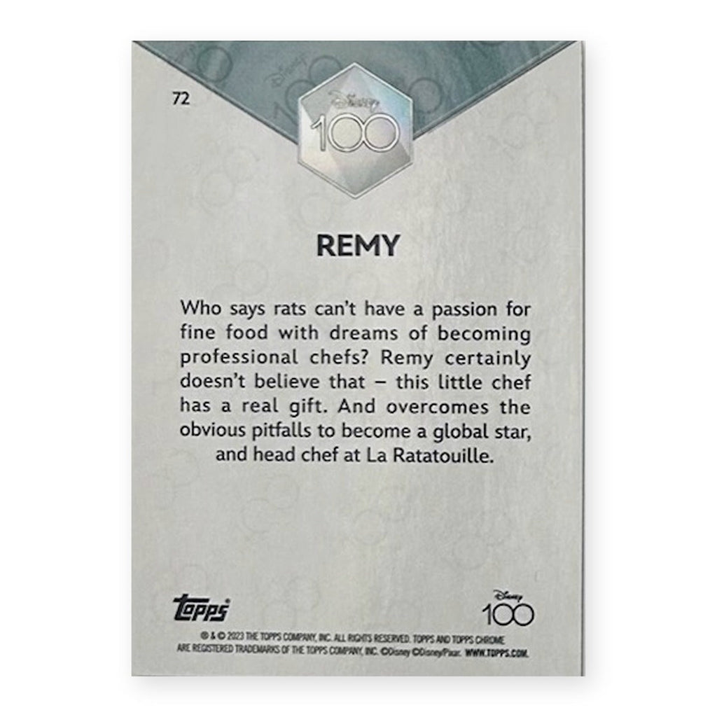 2023 Topps Chrome Disney 100 Remy #72 back