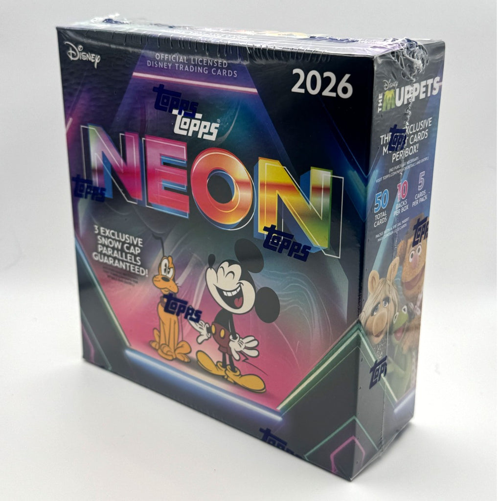 2026 Topps Disney Neon Mega Box front angle