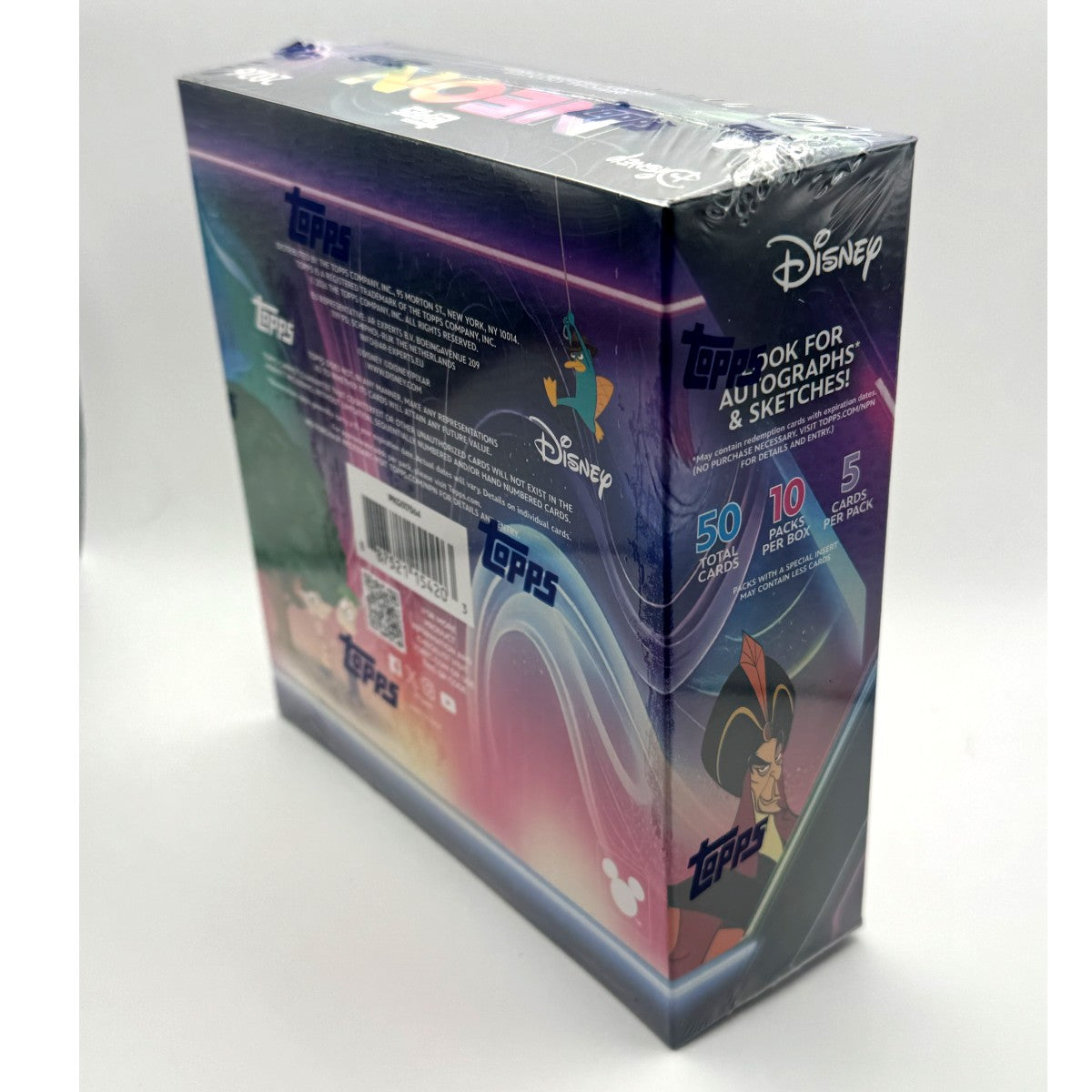 2026 Topps Disney Neon Mega Box back angle