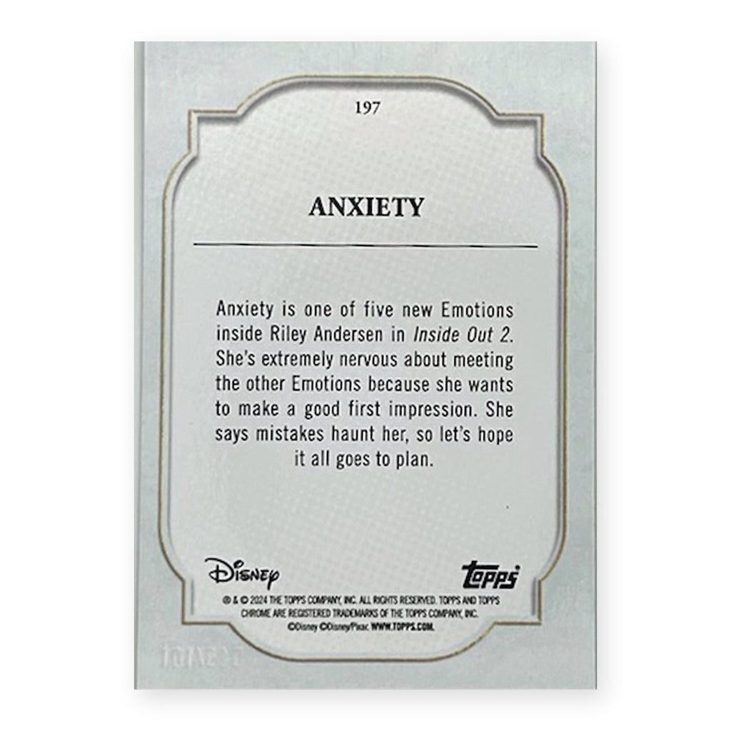 2024 Topps Chrome Disney Anxiety #197 Black & White Speckle Refractor /101 (079/101) Debut