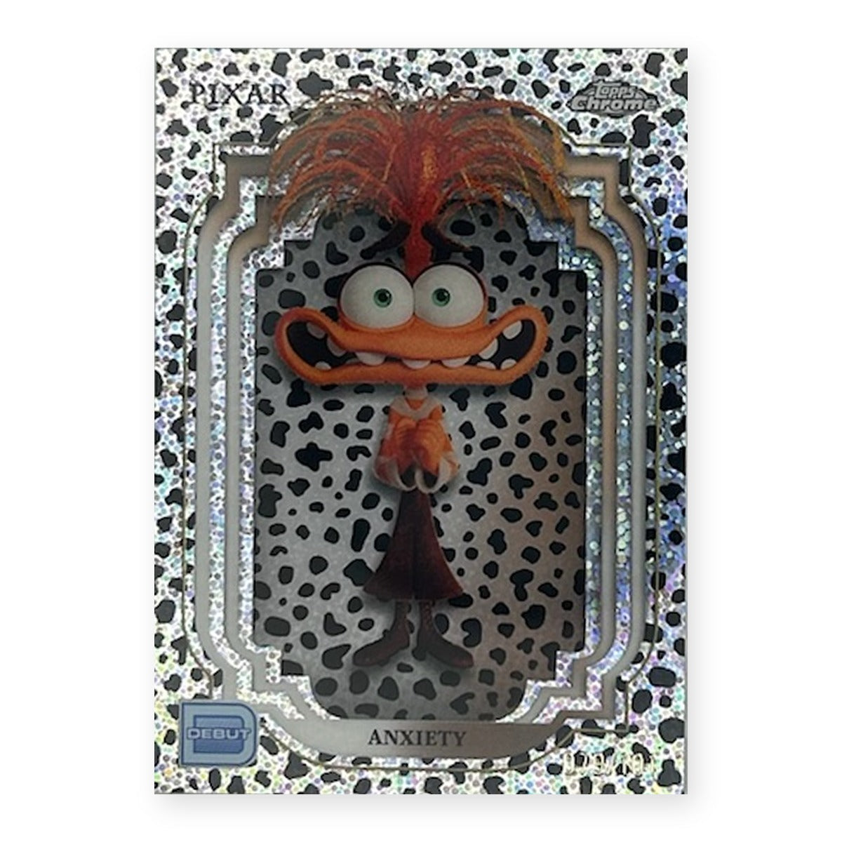 2024 Topps Chrome Disney Anxiety #197 Black & White Speckle Refractor /101 (079/101) Debut