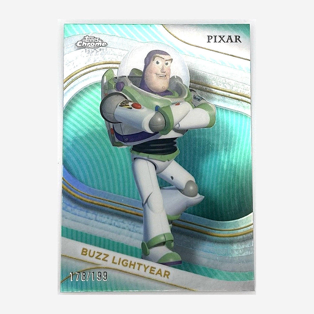 2025 Topps Chrome Disney Buzz Lightyear #90 Aqua Refractor /199 front