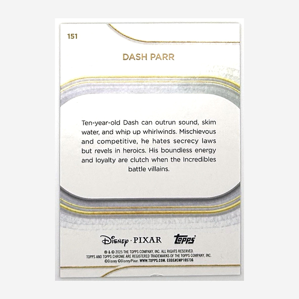 2025 Topps Chrome Disney Dash Parr #151 Yellow Refractor /275 back