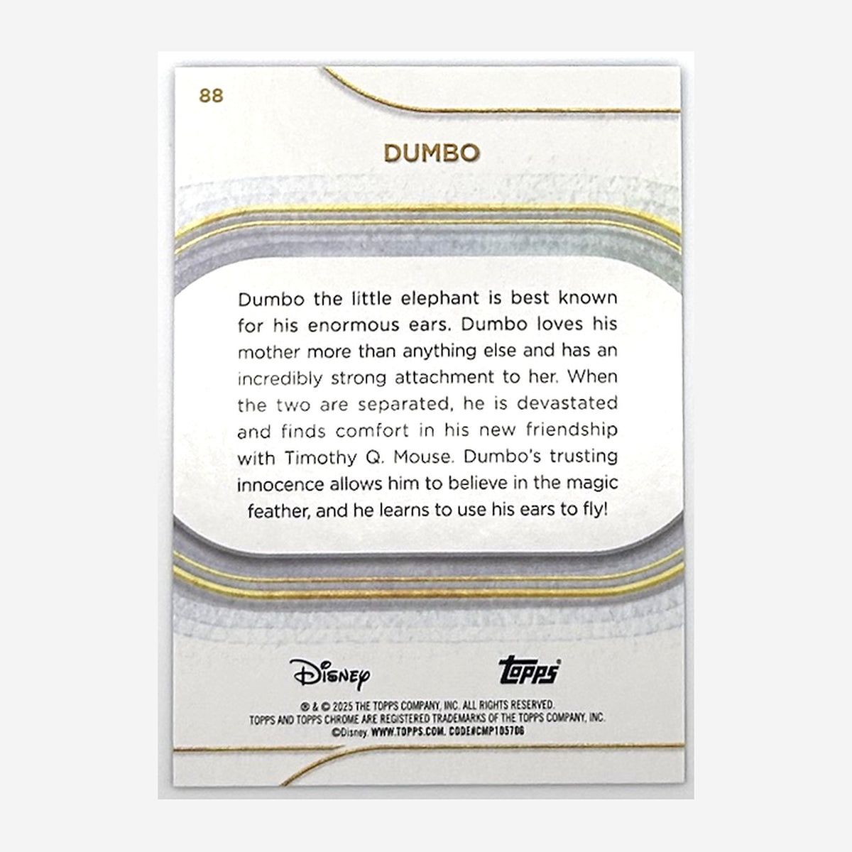 2025 Topps Chrome Disney Dumbo #88 Blue Refractor /150 back