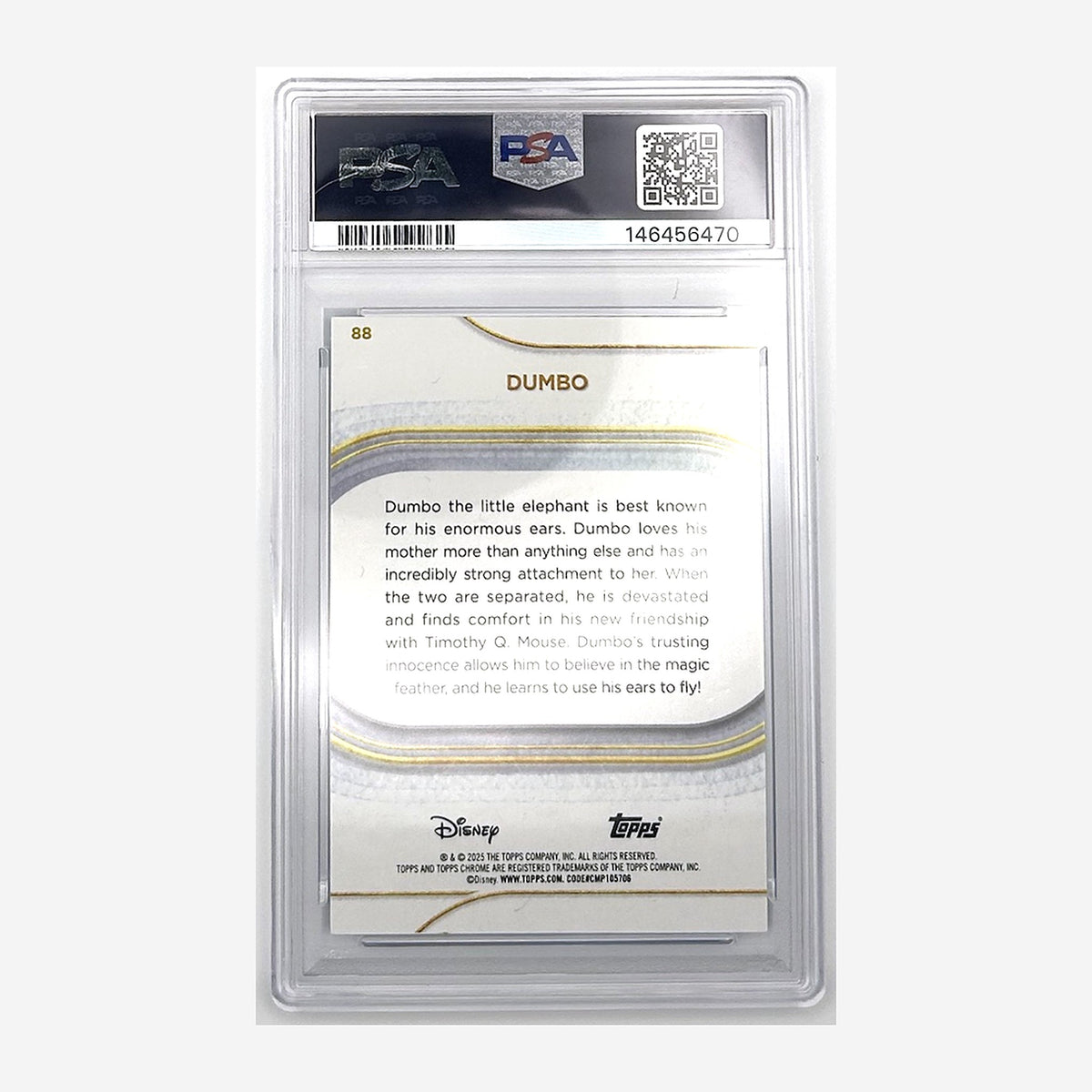 2025 Topps Chrome Disney Dumbo #88 Teal Refractor /299 PSA 8 back
