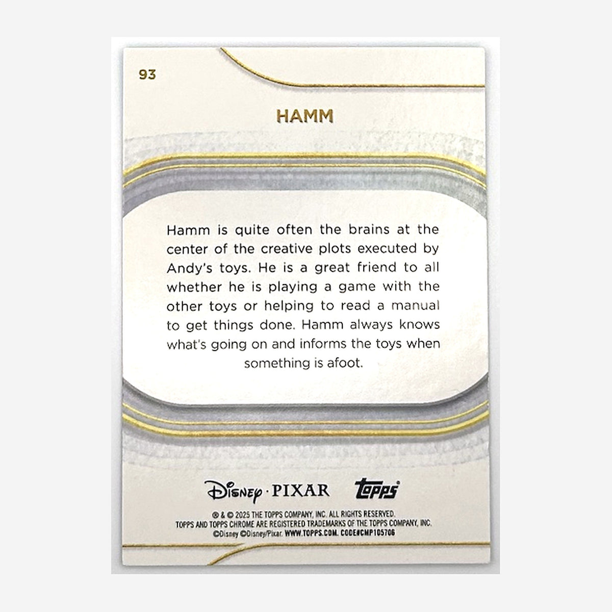 2025 Topps Chrome Disney Hamm #93 Teal Refractor /299 back