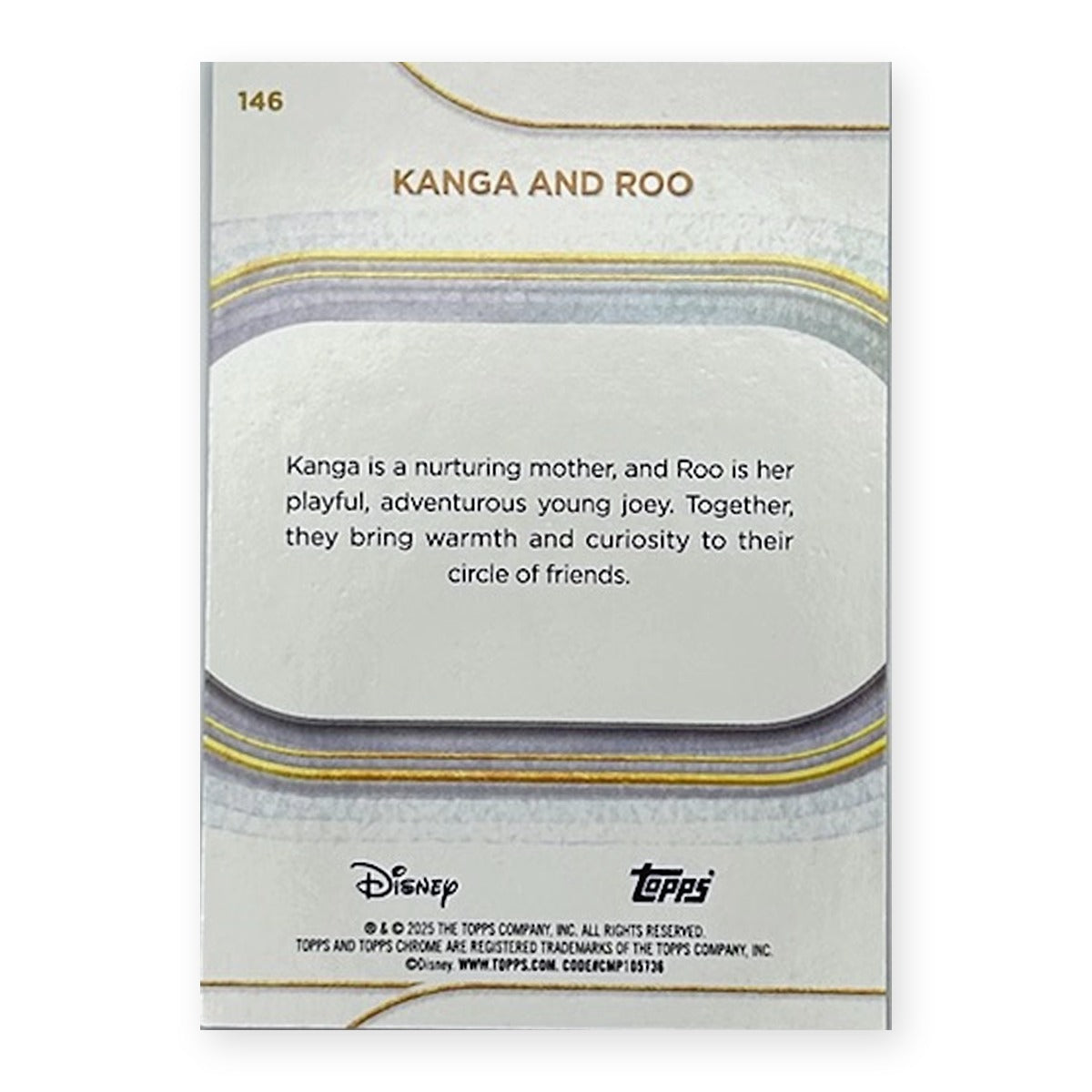2025 Topps Chrome Disney Kanga and Roo #146 Purple Refractor /75 (57/75)