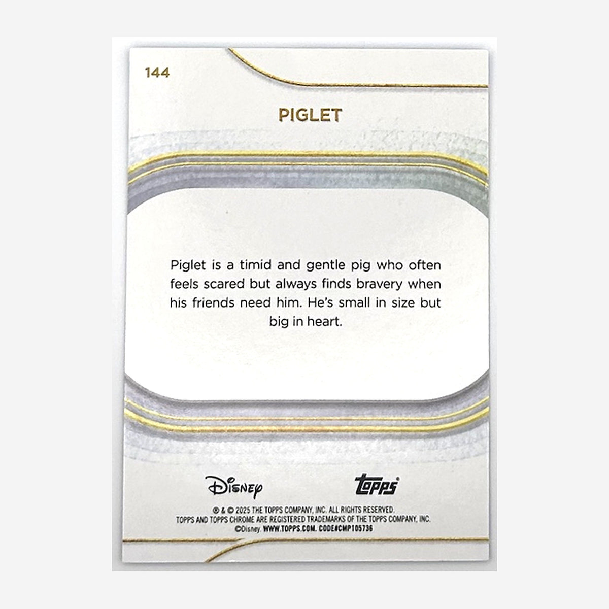 2025 Topps Chrome Disney Piglet #144 Blue Wave Refractor /150 back