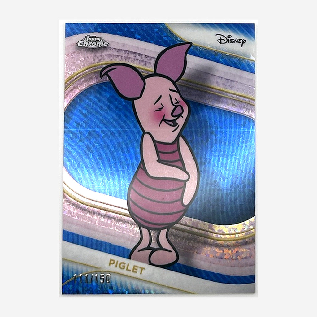 2025 Topps Chrome Disney Piglet #144 Blue Wave Refractor /150 front