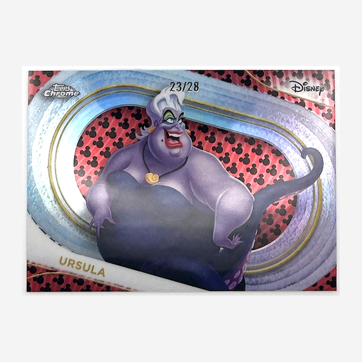 2025 Topps Chrome Disney Ursula #62 Red Mickey Pattern Refractor /28 front