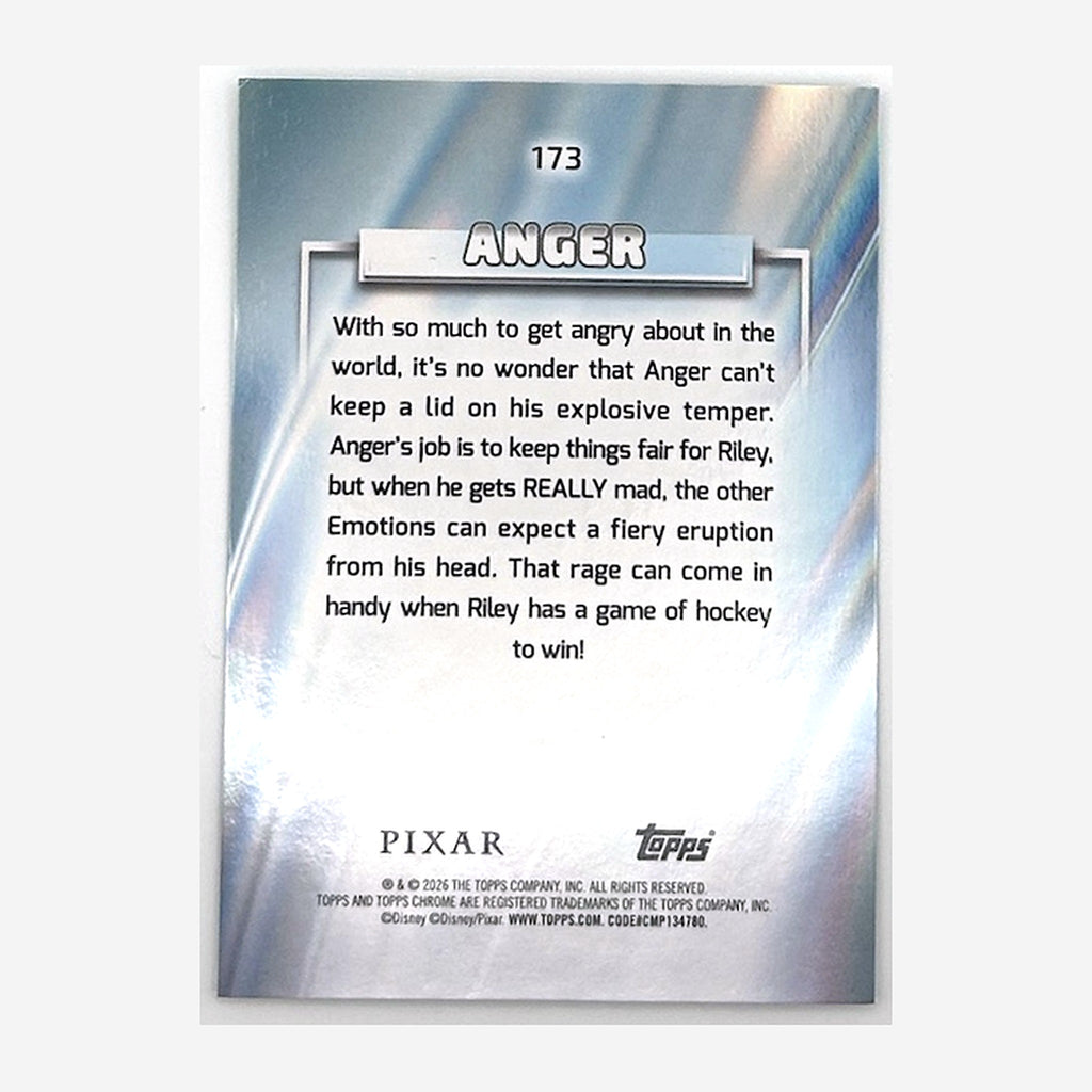 2026 Topps Chrome Disney Anger #173 Aqua Wave Refractor /199 back