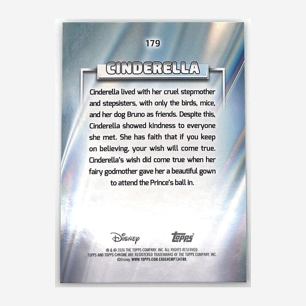 2026 Topps Chrome Disney Cinderella #179 Aqua Wave Refractor /199 back