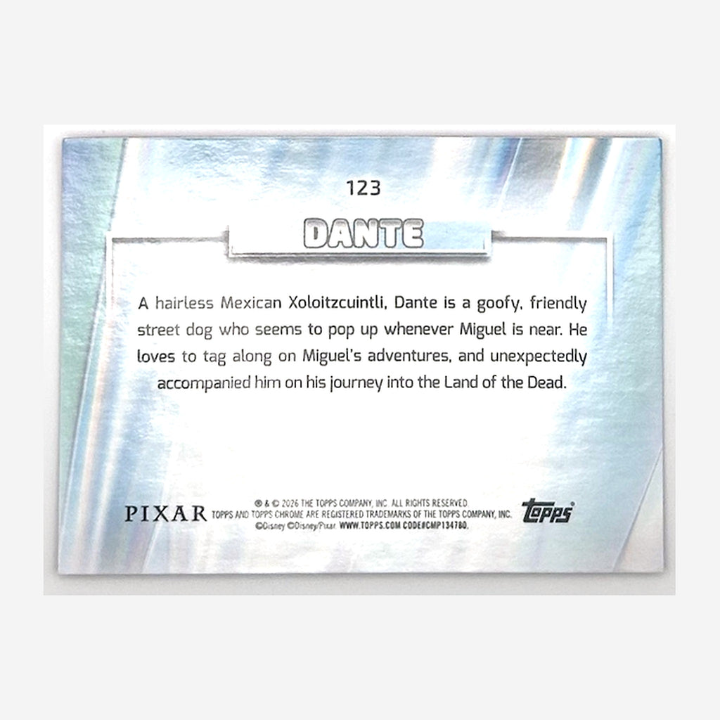 2026 Topps Chrome Disney Dante #123 Magenta Refractor /399 back