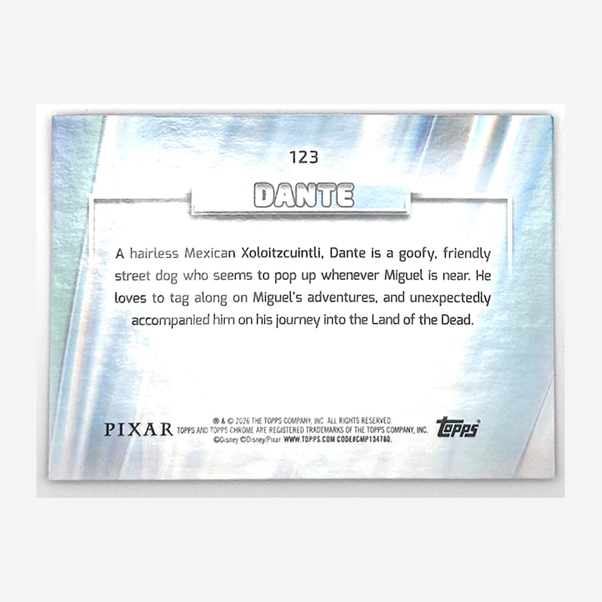 2026 Topps Chrome Disney Dante #123 Magenta Refractor /399 back