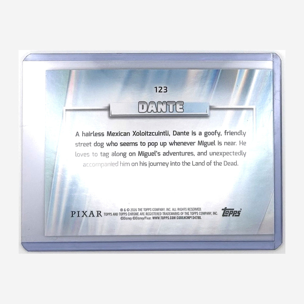 2026 Topps Chrome Disney Dante #123 Yellow & Green RayWave /225 back