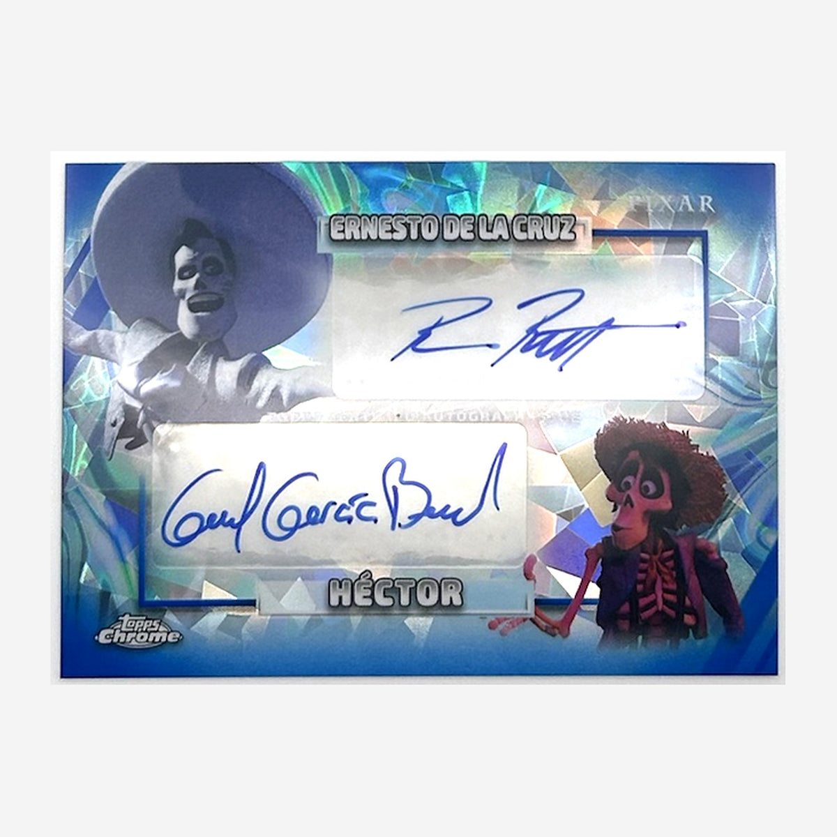2026 Topps Chrome Disney Ernesto de la Cruz & Héctor Dual Autograph #DL-BGB (Benjamin Bratt & Gael García Bernal) front