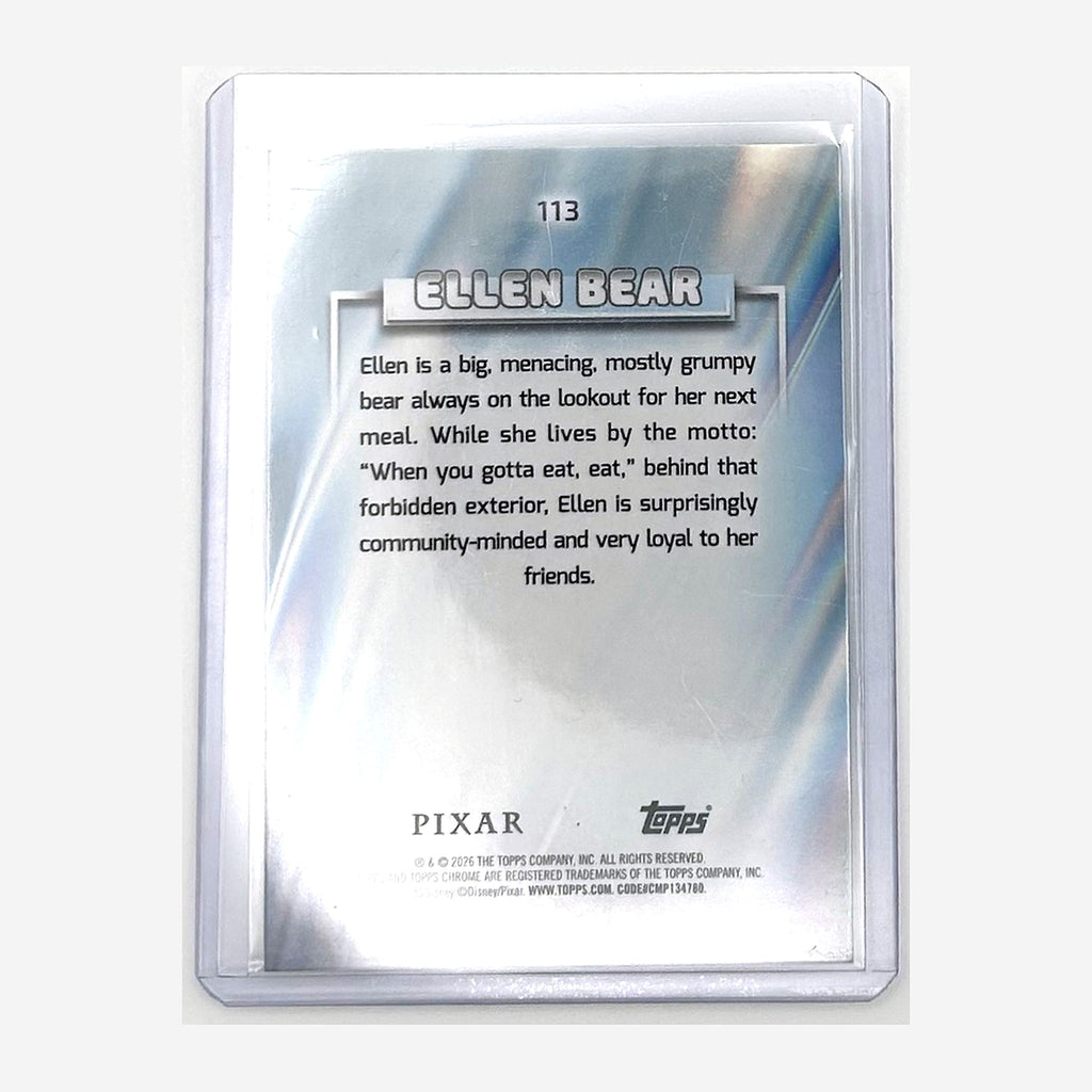 2026 Topps Chrome Disney Ellen Bear #113 Debut Yellow & Green RayWave /225 back