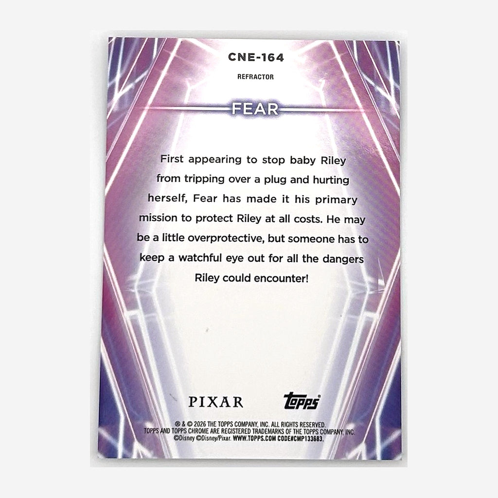 2026 Topps Disney Neon Chrome Neon-Etch Fear #CNE-164 Refractor /199 back