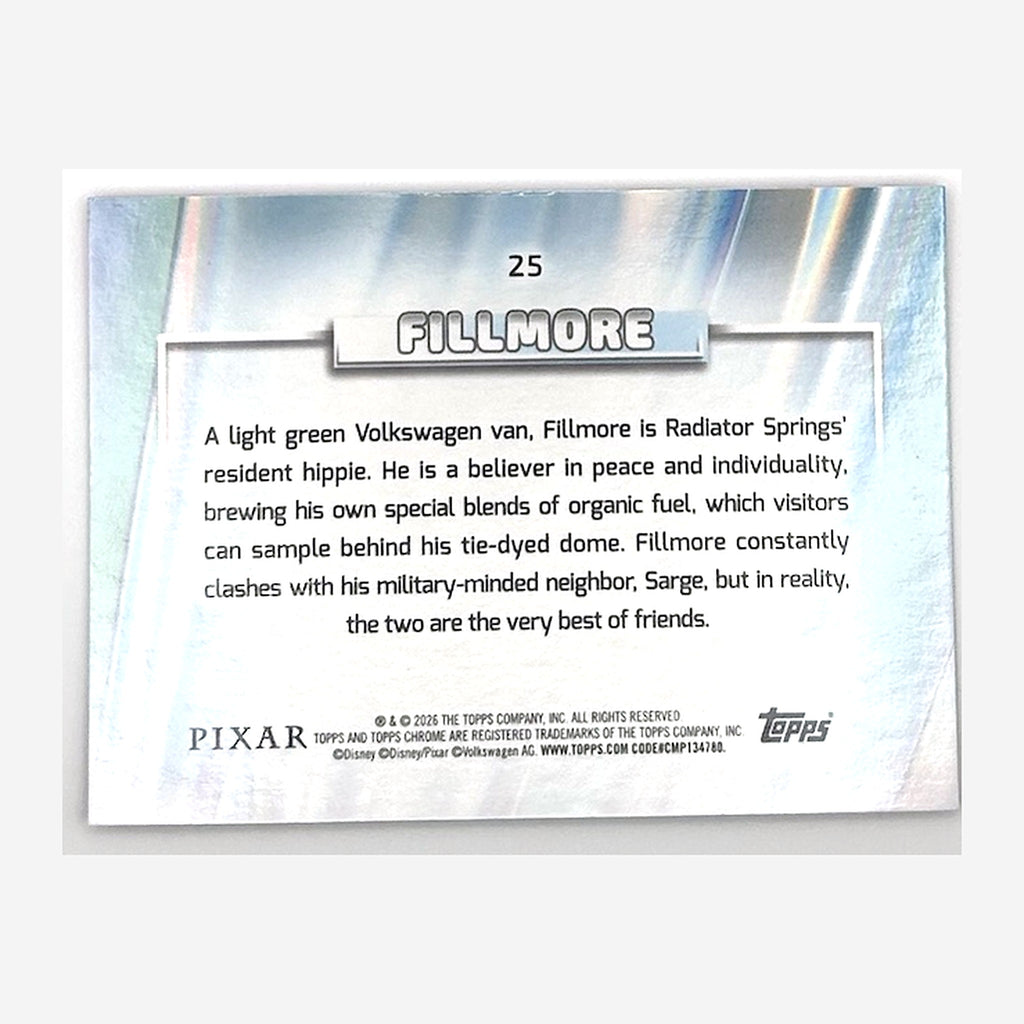 2026 Topps Chrome Disney Fillmore #25 Magenta Refractor /399 back