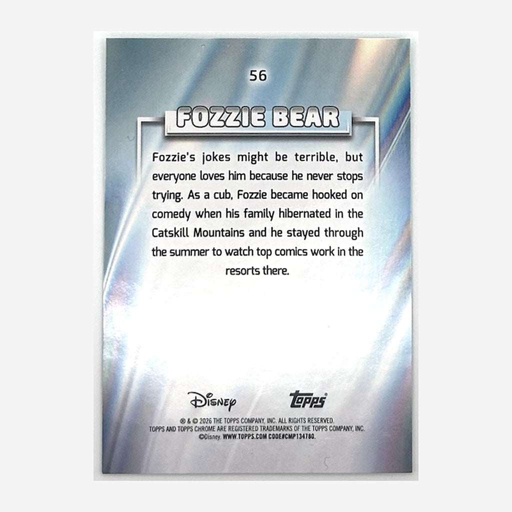 2026 Topps Chrome Disney Fozzie Bear #56 Aqua Mini-Diamond Refractor /199 back