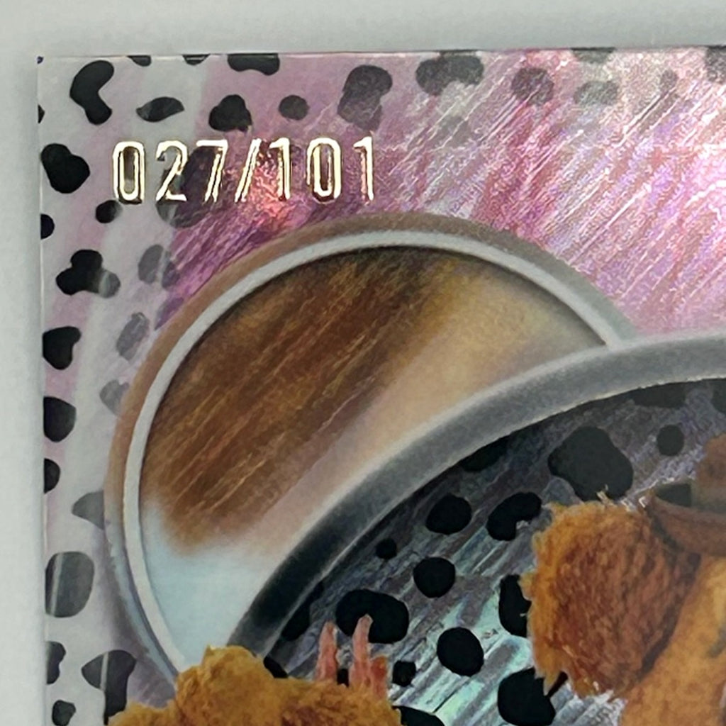 2026 Topps Chrome Disney Fozzie Bear #56 Dalmatian Refractor /101 (027/101) serial number close-up