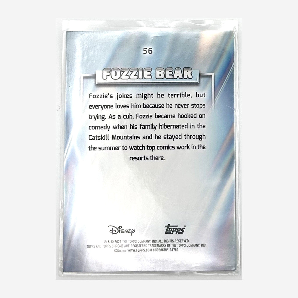 2026 Topps Chrome Disney Fozzie Bear #56 Yellow & Green RayWave /225 back
