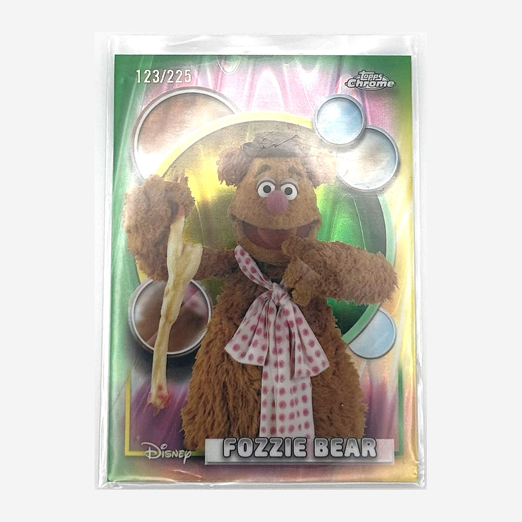 2026 Topps Chrome Disney Fozzie Bear #56 Yellow & Green RayWave /225 front