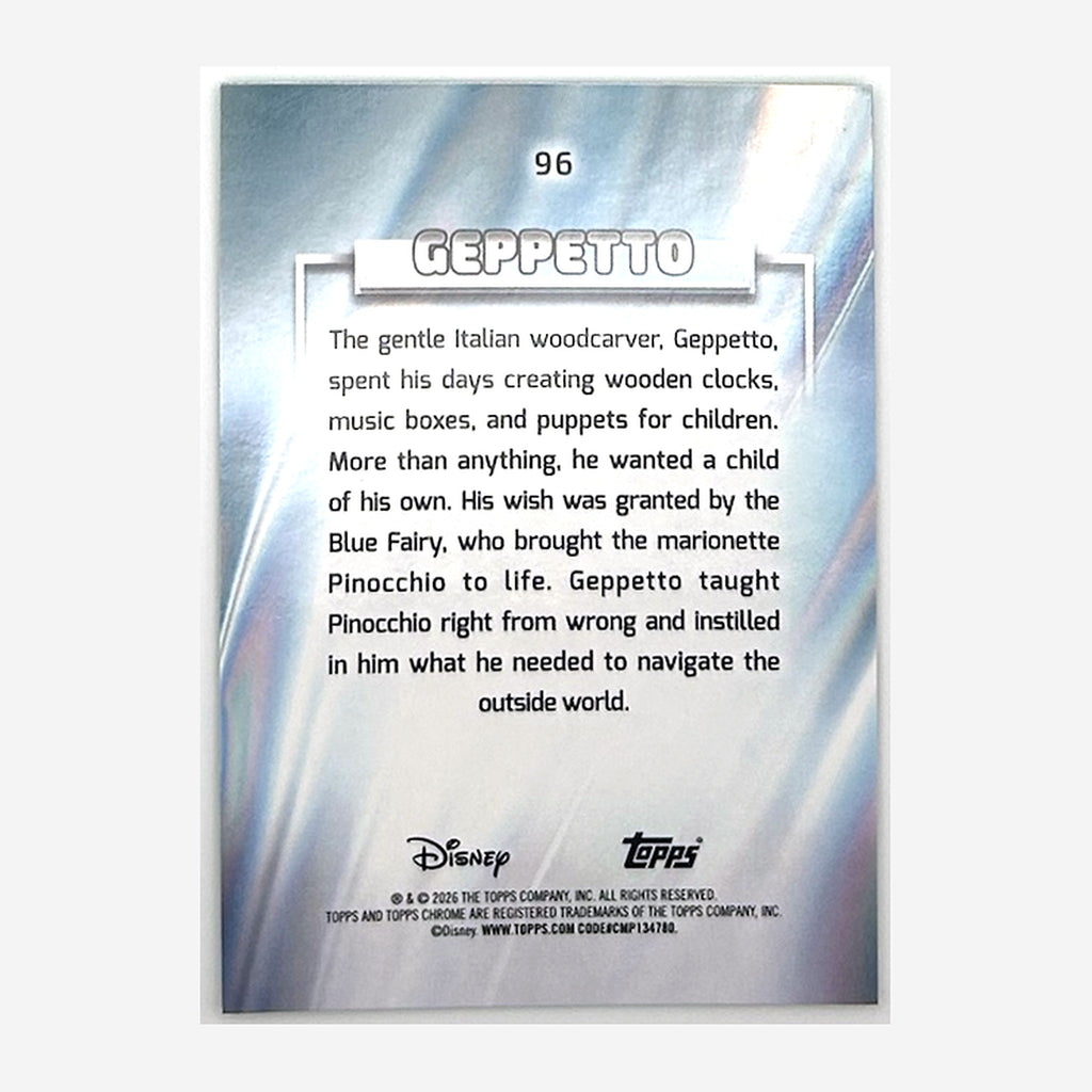 2026 Topps Chrome Disney Geppetto #96 Green Refractor /99 back