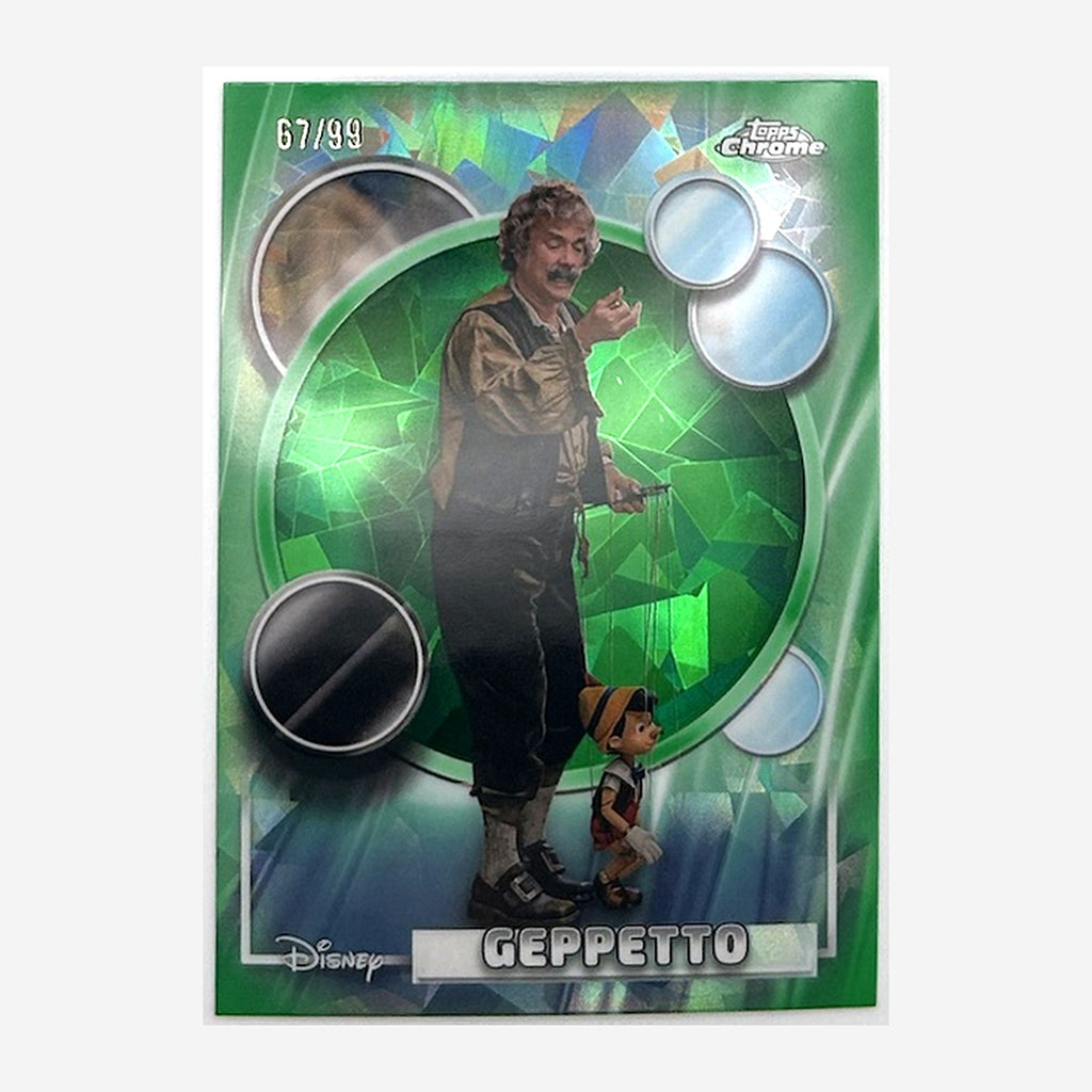 2026 Topps Chrome Disney Geppetto #96 Green Refractor /99 front