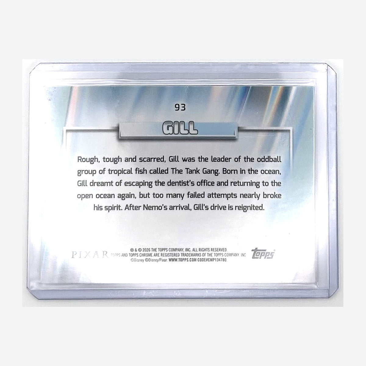 2026 Topps Chrome Disney Gill #93 Yellow & Green RayWave /225 back