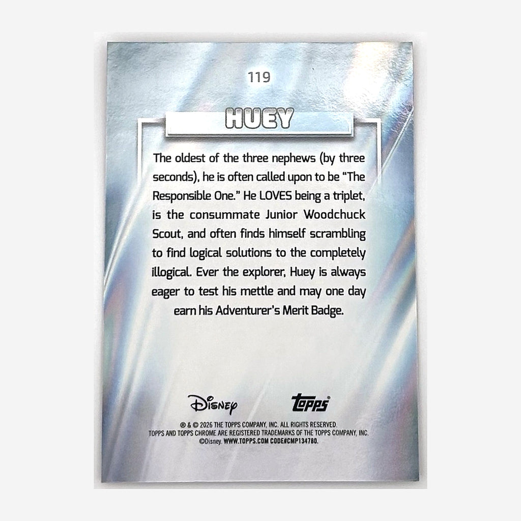 2026 Topps Chrome Disney Huey #119 Pink Mini-Diamond Refractor /250 back
