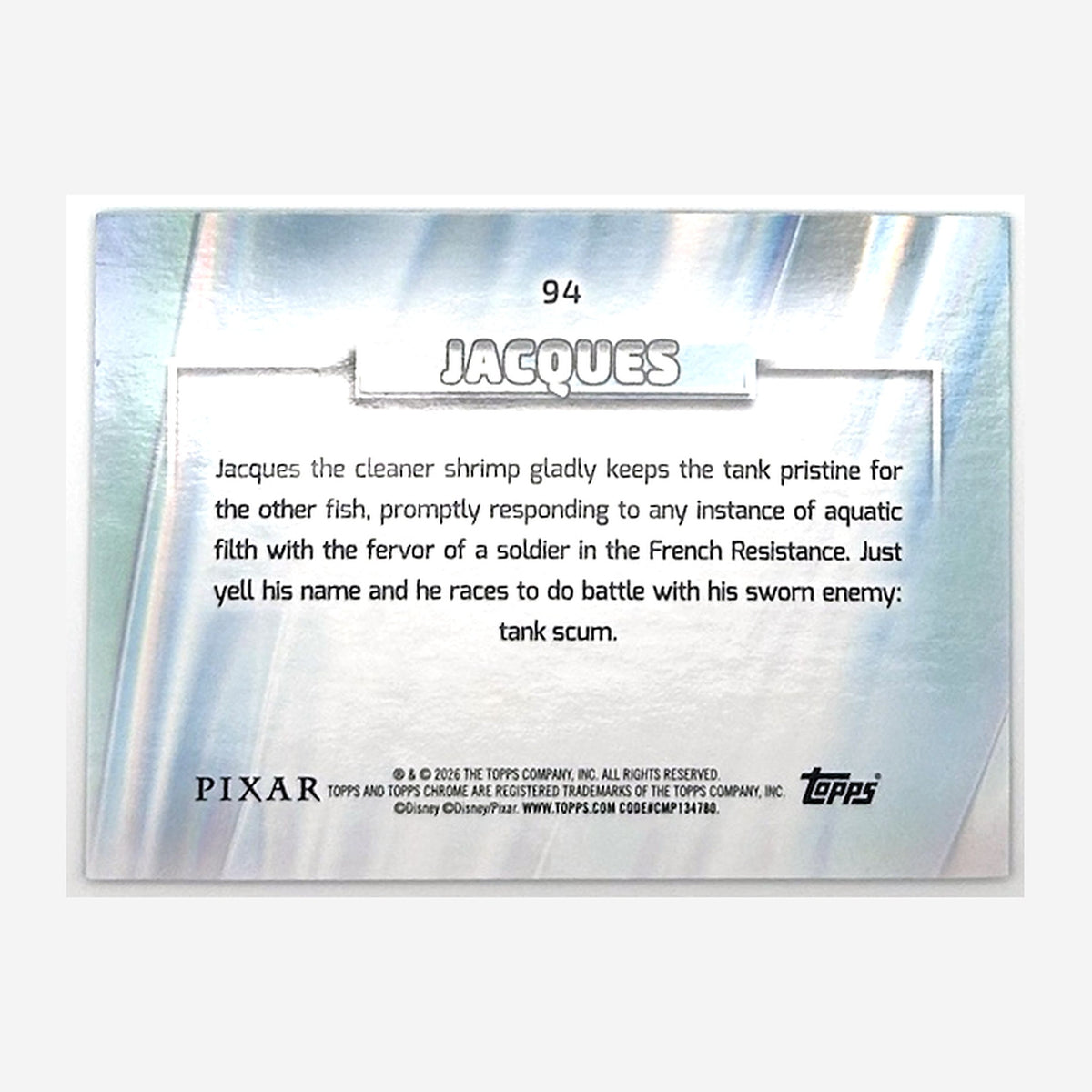 2026 Topps Chrome Disney Jacques #94 Aqua Mini-Diamond Refractor /199 back