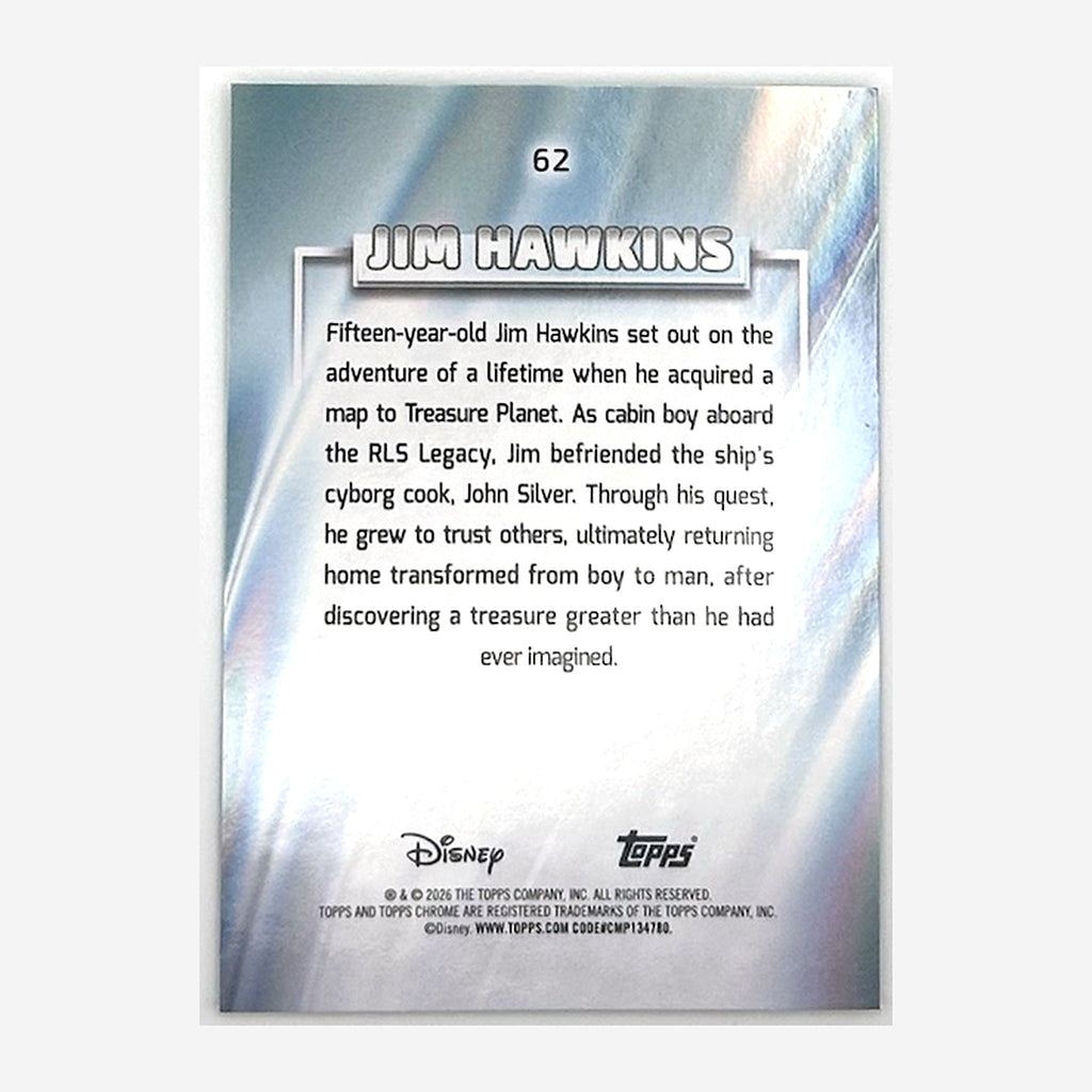 2026 Topps Chrome Disney Jim Hawkins #62 Green Wave Refractor /99 back
