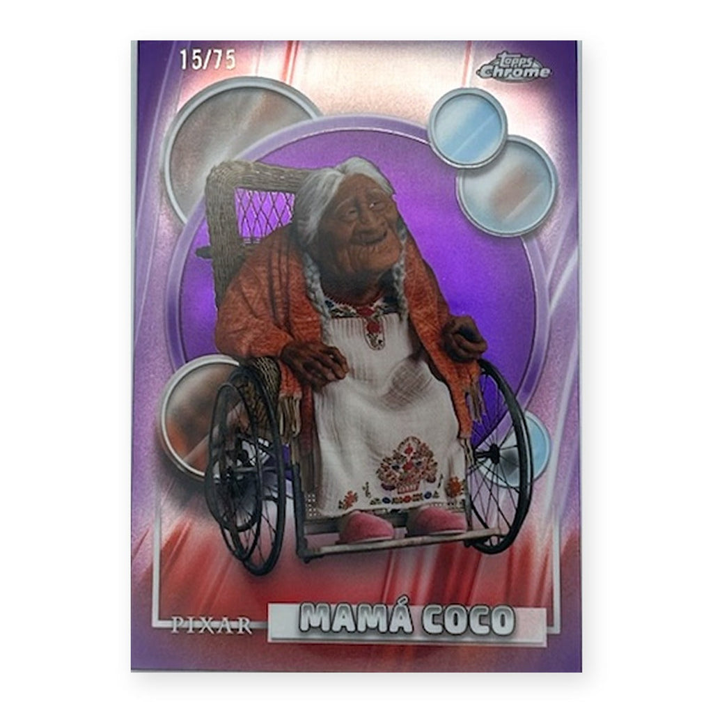 2026 Topps Chrome Disney Mamá Coco #125 Purple Refractor /75 (15/75) front