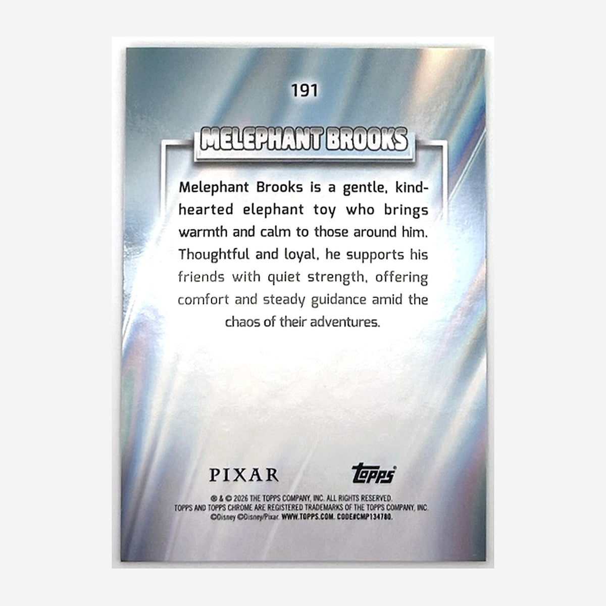 2026 Topps Chrome Disney Melephant Brooks #191 /175 back