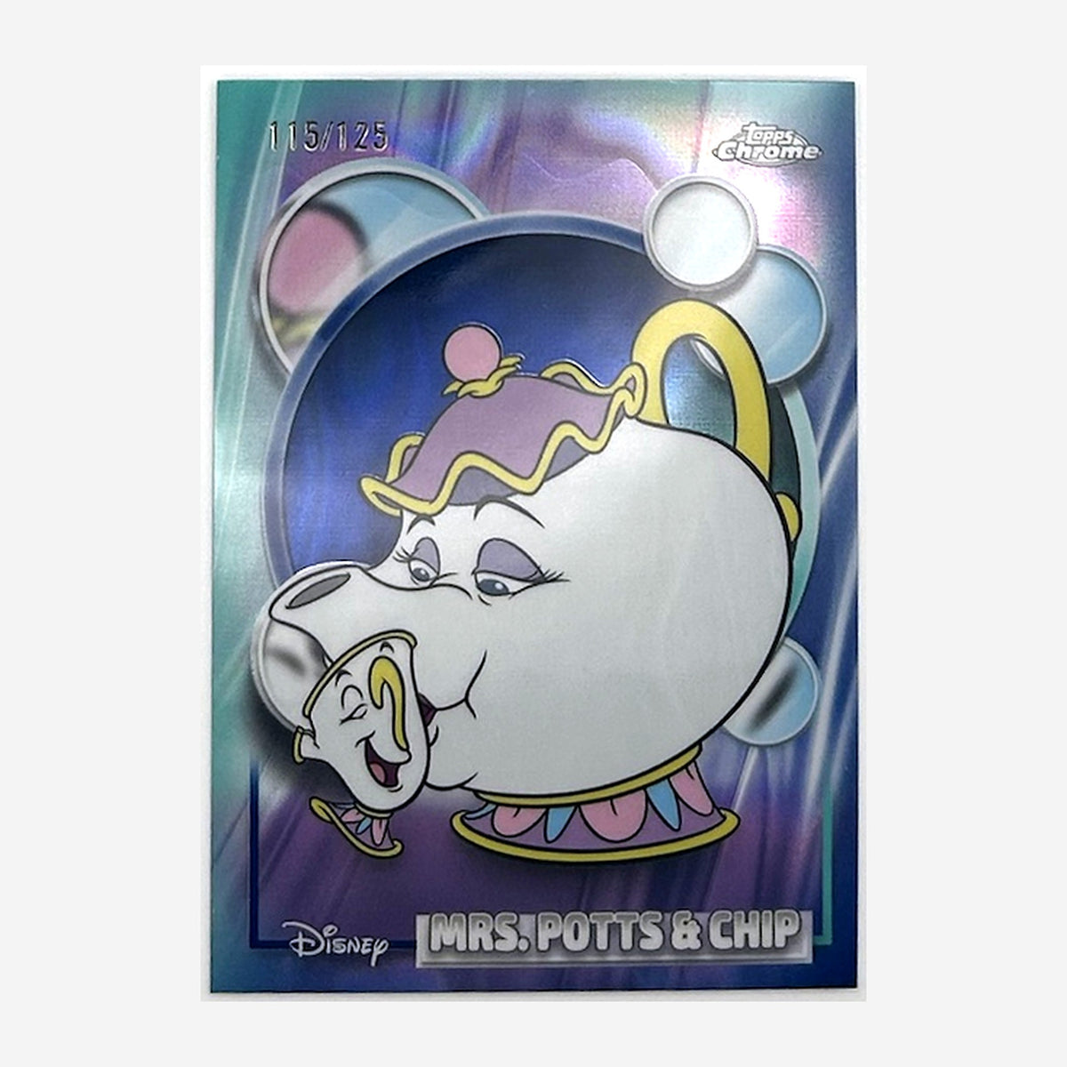 2026 Topps Chrome Disney Mrs. Potts & Chip #38 /125 front