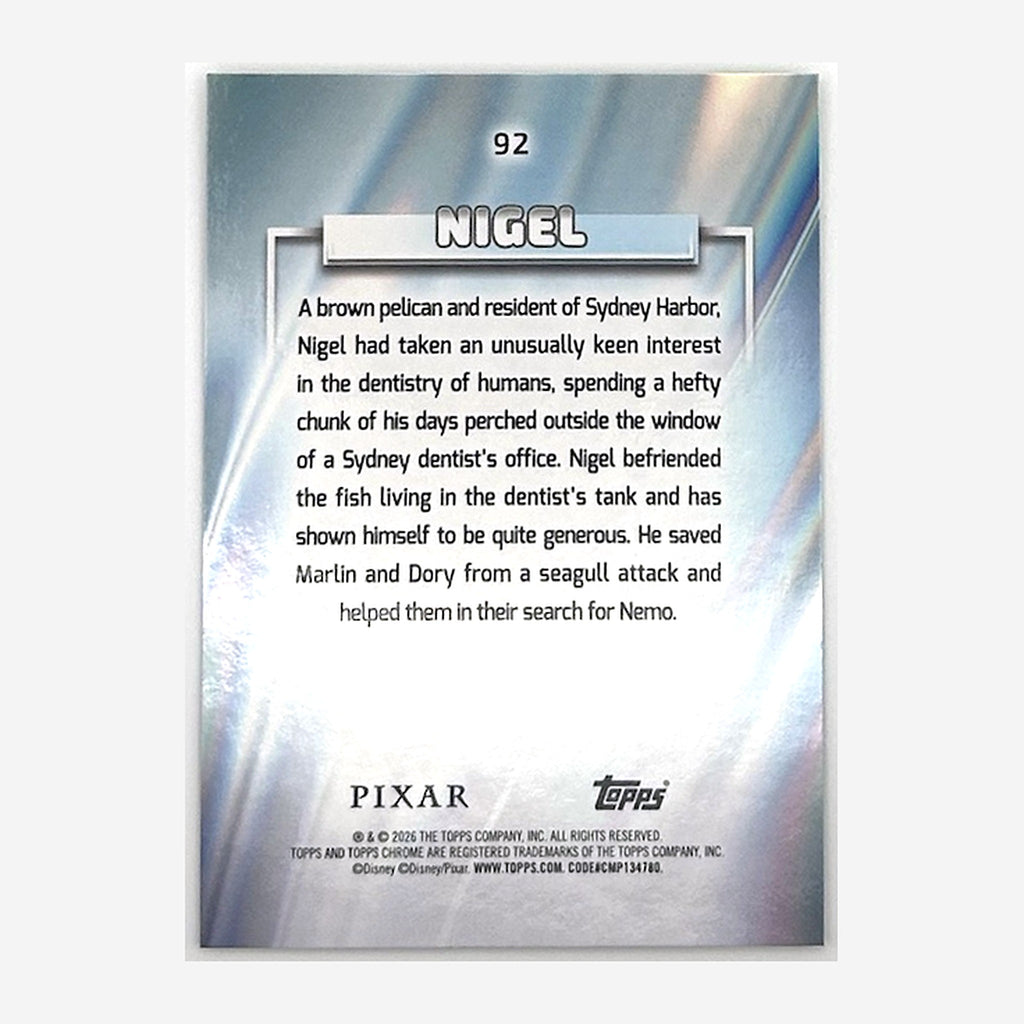 2026 Topps Chrome Disney Nigel #92 /175 back