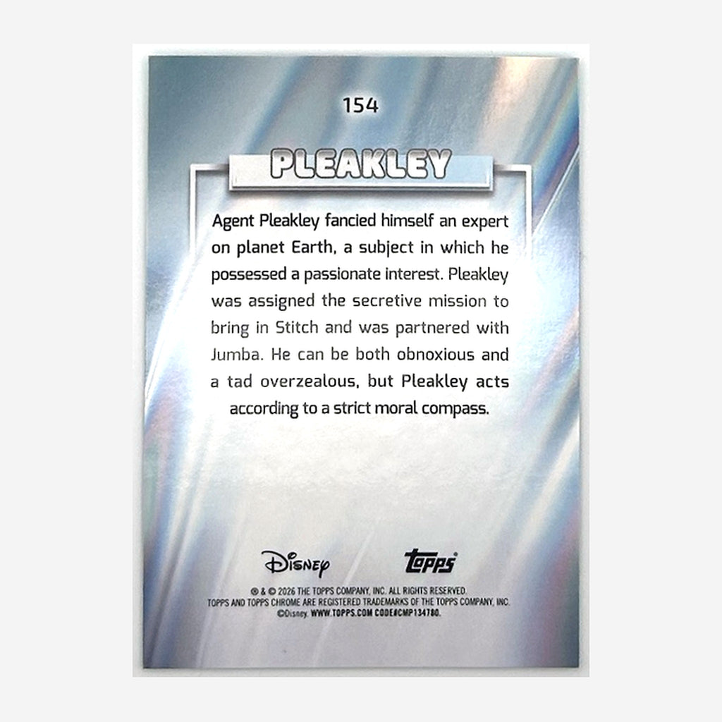 2026 Topps Chrome Disney Pleakley #154 Aqua Mini-Diamond Refractor /199 back