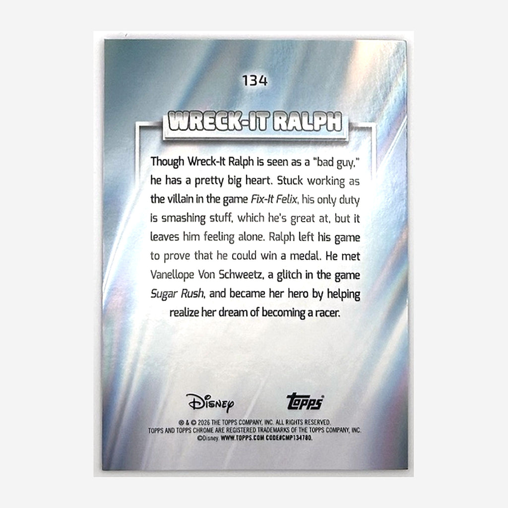 2026 Topps Chrome Disney Wreck-It Ralph #134 Magenta Refractor /399 back
