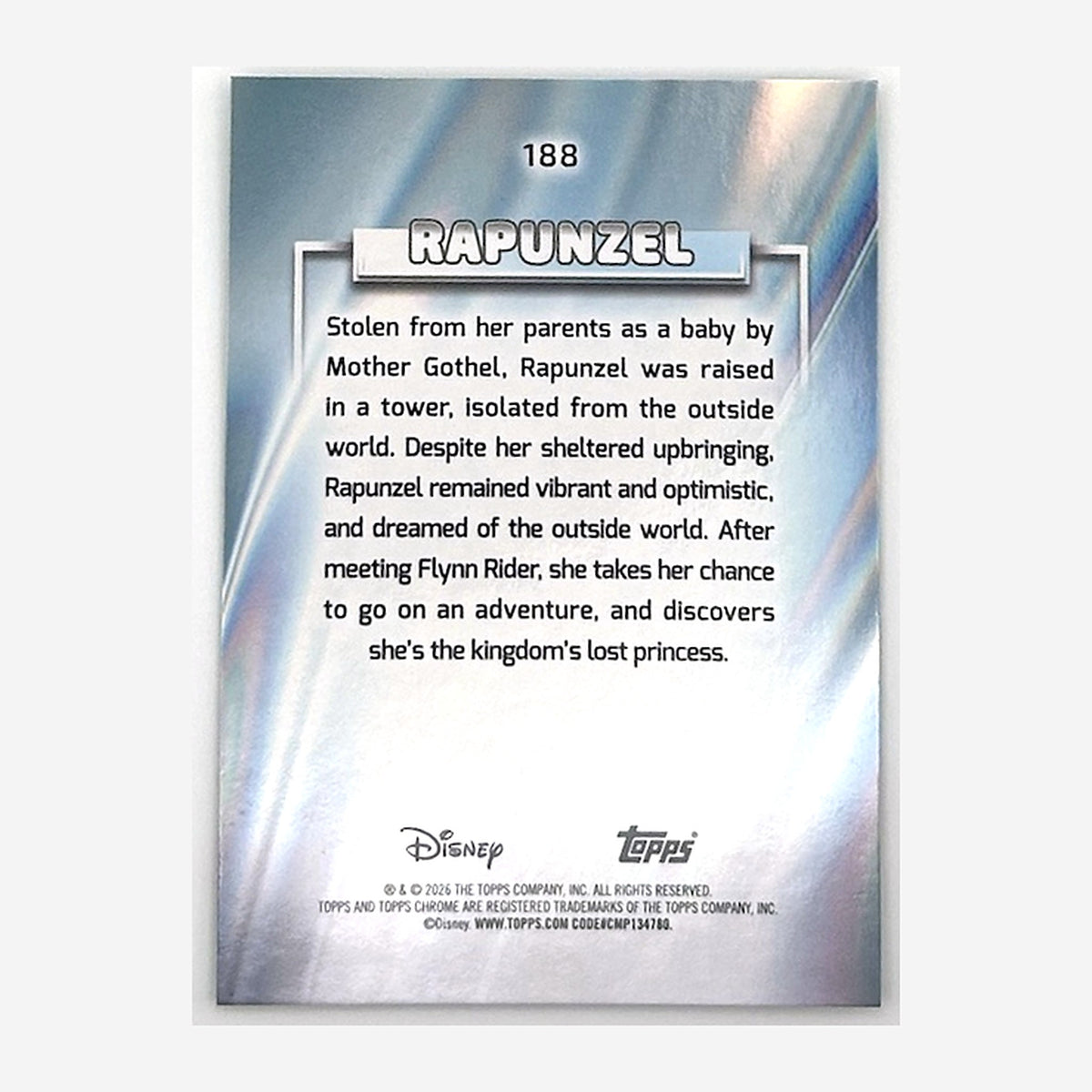 2026 Topps Chrome Disney Rapunzel #188 Green Refractor /99 back