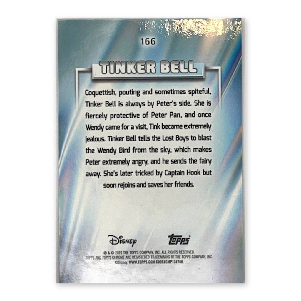 2026 Topps Chrome Disney Tinker Bell #166 Pink Refractor /250 (072/250) back