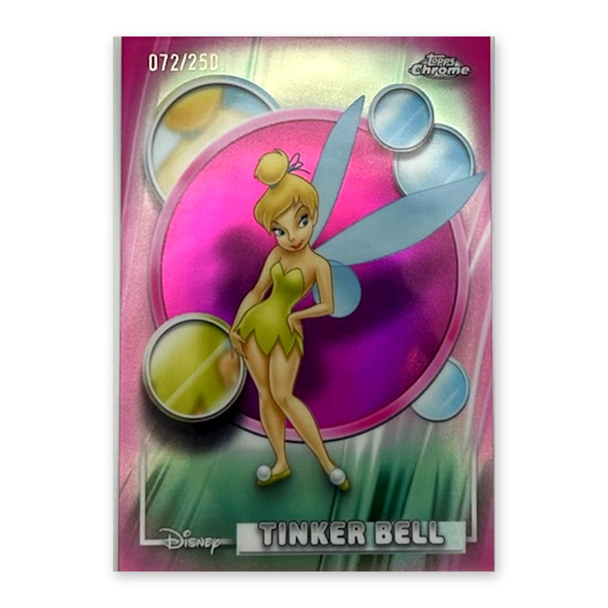 2026 Topps Chrome Disney Tinker Bell #166 Pink Refractor /250 (072/250) front